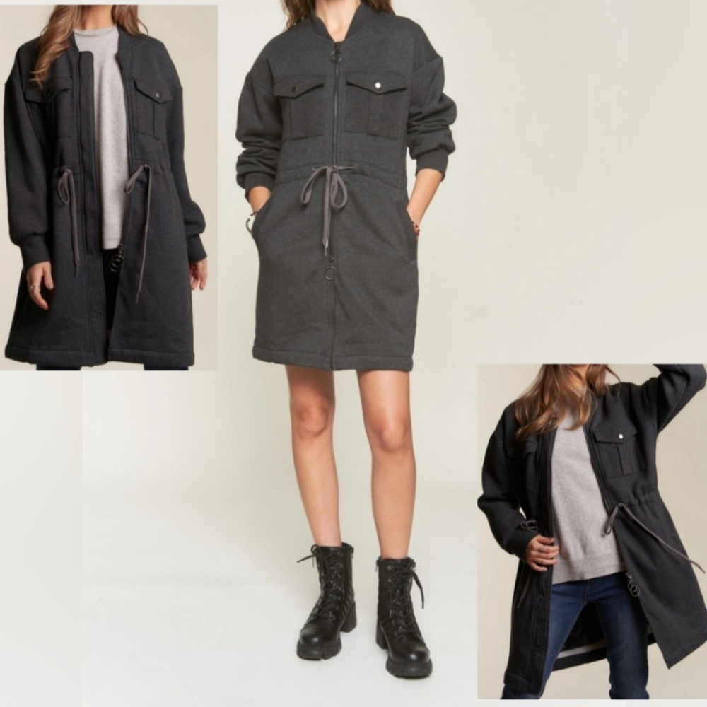 #17624 🛑M,L,XL FABULOUS 2WAY Zip-Up Utility Jacket Dress